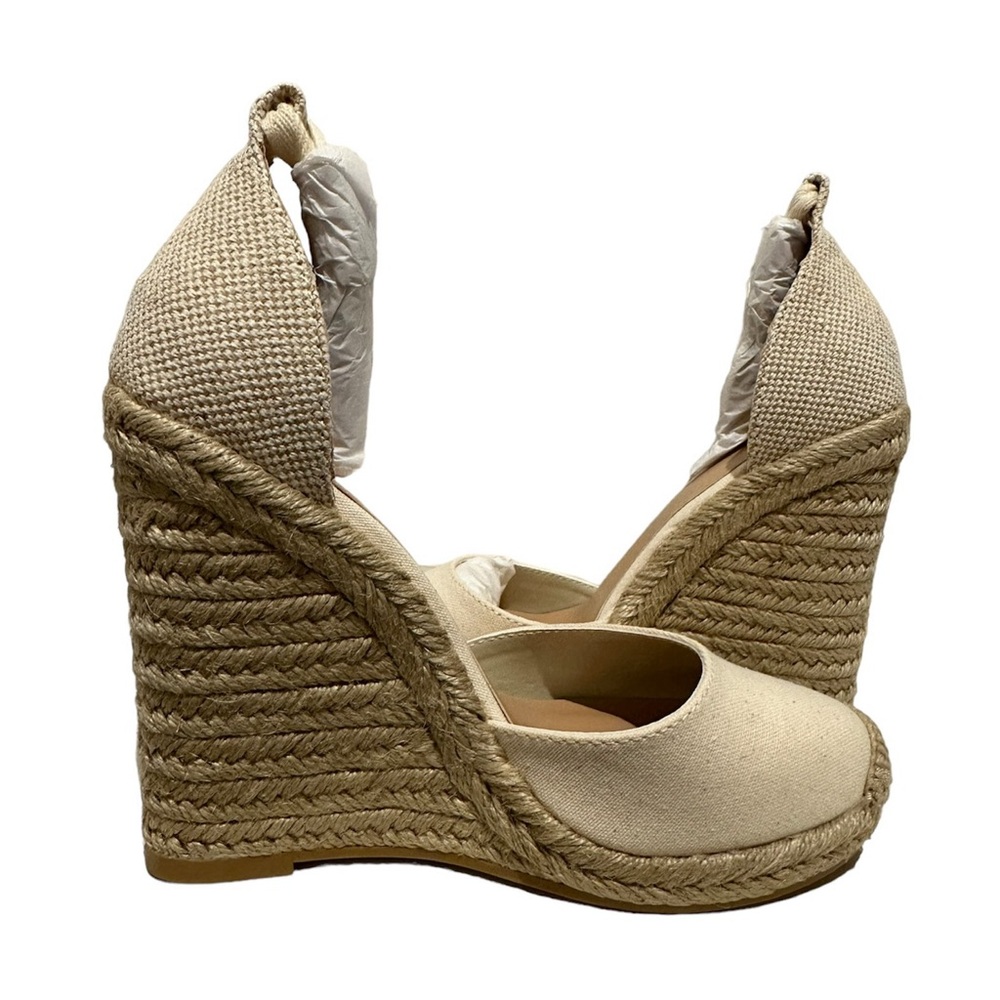 Brand New: JustFab Jenala Espadrille Wedges Linen